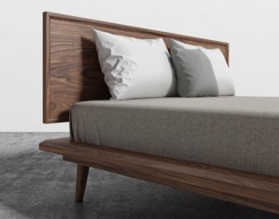 China Eco-Friendly 5 Star Modern Dorm Furniture Hotel Bed Frame Queen Size Wooden Bed Frame With Storage Headboard King Beds for sale