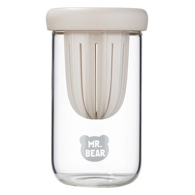 China Sustainable SARTLII 2023 Ins Trend No MOQ Cute Glass Water Bottle Tumbler With Straw And Tea Fruit Infuser for sale