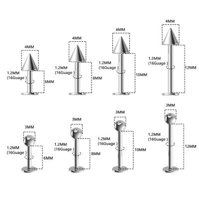 China FASHIONABLE Trendy Stainless Steel Rings Piercing Studs Lip Stud for sale