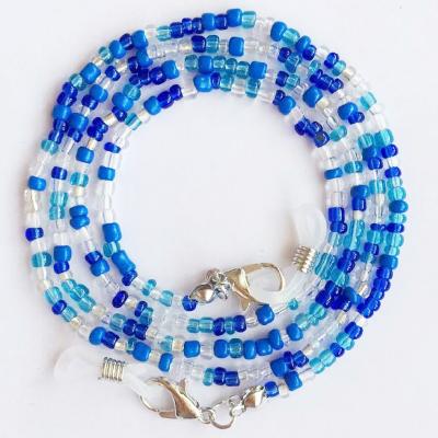 China New cute metal accessories silica gel glasses chain beaded glass fashion eye chain glasses mask chain wholesale for sale