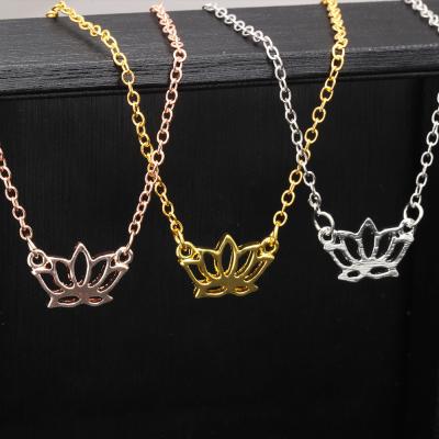 China Casual/sports hot sale creative Lotus Necklace, simple flower pendant, wholesale use for party collocation for sale