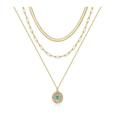 China De Turandos 4k Necklace, Bar Disc Multilayer Necklace, Extraordinarily Adjustable TRENDY Gold Plated Pendant Necklace for sale
