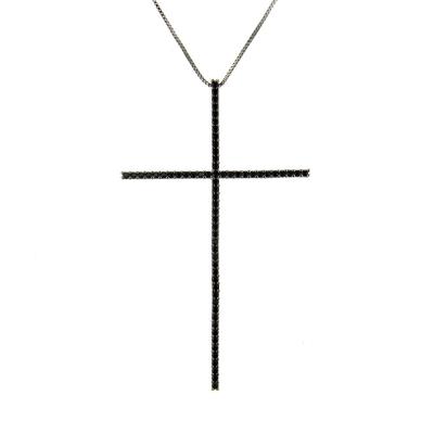 China Large Real FASHIONABLE European and American Simple Religious Cross 24k Gold Inlaid Cubic Zirconia Pendant for sale