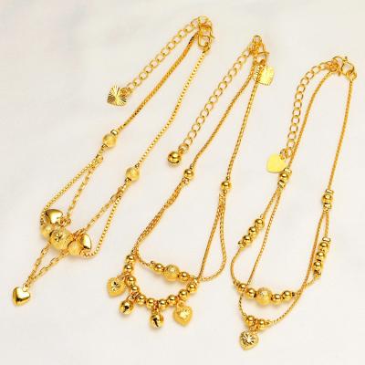 China Popular BOHEMIA Google 18k Gold Plated Imitation Gold Jewelery Women's Jewelry Dubai Women's Fashion Jewelry Design News Chain Anklet for sale