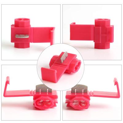China 0.5-1.0mm ² Quick Splice Wire Connectors Pressed Red Crimp Wire Splice Terminal Double Stroke Splice Connector Built-in Solderless Tap for sale