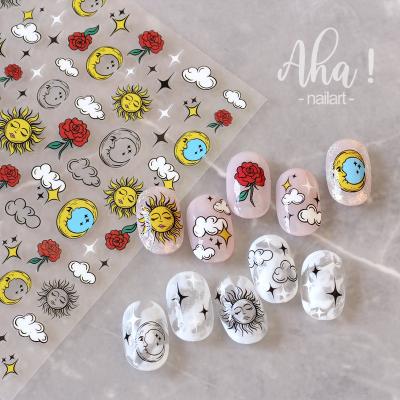 China Fashionable Aha 013-022 Ins Hot Cartoon Nail Stickers Smile Face Nail Decals Decoration for sale