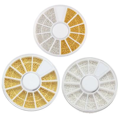 China Punk Nail Art Steel Caviar 3D Manicure 1mm DIY Metal Beads Decoration Wheel Wholesale for sale