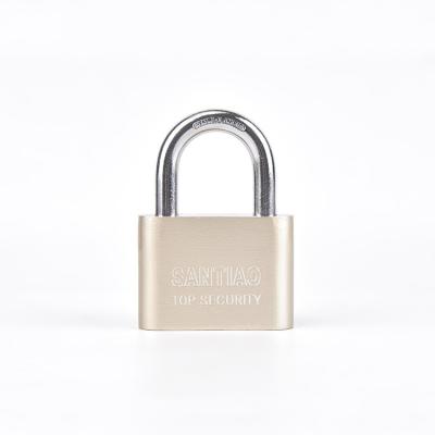 China Durable High Security 40 Mm Top Security Sample Padlock Spare Key Square Nickel Plated Iron Padlock for sale