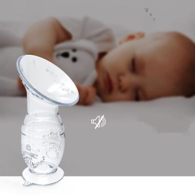 China BPA Free Bottom Designed One Cup Food Grade Silicone Breastmilk Collector Milk Sucking Breast Pump Full 2 In 1 Breast Pump Milk Collector for sale