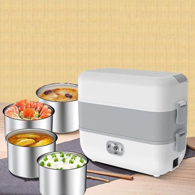 China Sustainable Portable Electric Food Bowl Stainless Steel Food Container Home Office Self Heating Warmer Lunch Box for sale