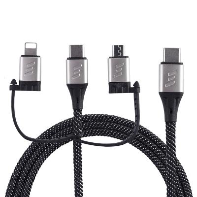 China Fast Charging Speed 3 In 1 Phone Cables Fast Charging Type-C Android Multi Function Data Iphone Cable for sale