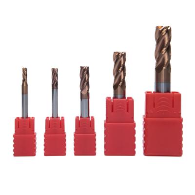 China HRC58 Round High Accuracy High Speed Milling Nose Cutter Tool Solid Carbide Milling Cutter Tools CNC Cutter Tool 4 Flute End Mill For Hardness Metal for sale