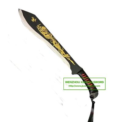 China handmade high carbon steel sword hacking knife with etching blade SS146F for sale