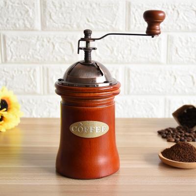 China Vintage Sustainable Style Wooden Hand Coffee Grinder Hand Crank Coffee Grinder With Adjustable Speed Setting for sale