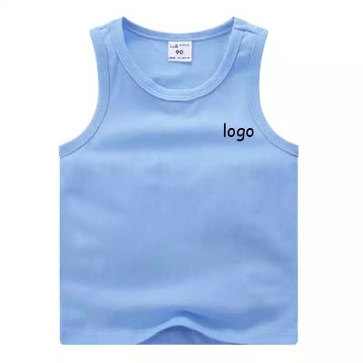 China Anti-Shrink Summer Vest cheap custom kid t shirt 100% Cotton Customize top tshirt Casual Soft Comfortable Cotton Vest for Kids for sale
