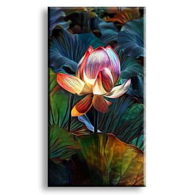 China 2021 Modern Flower Art Hand-painted Lotus Flower Art Modern Hot Sale Shenzhen Decorative Painting Oil Painting Pink Modern Indoor for sale