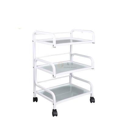 China Cheap Lounge Trolley MDF Hardware Three Trays Parlor Trolley Price for sale