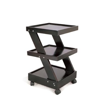 China Salon Trolley Black Three Multifunction Floors Portable Hair Salon Trolley for sale