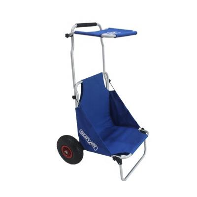 China Portable Easy-carrying Beach Compact Folding Cart Rubber Oversize Wheels for Sand and Outdoors Beach Trolley With Rubber Wheels for sale