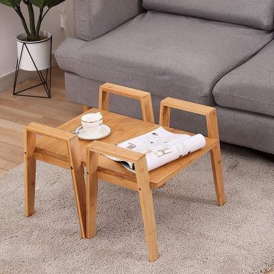 China Spray Paint Wood Stool Wooden Coffee Table Furniture Shelf Support Sustainable Bamboo Wooden Single Shelf Support Customized Bedside Table for sale