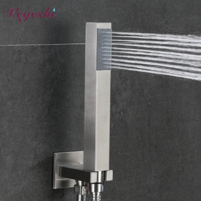 China Without Diverter Vegeshi Factory Stainless Steel Brass Round Square Hand Held Shower Head For Shower Mixer Set Shower Accessories for sale