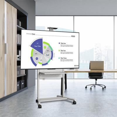 China Metal Flat Panel TV Cart Adjustable Height For 40 - 75 Inch Flat Screen Lcd Led Oled Tvs for sale
