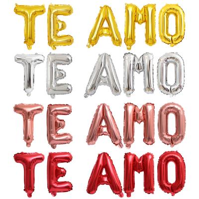 China Foil Spanish Heart Balloons Valentines Day Love Letter Couples Kits 18inch Diamond Ring Lipstick Balloon Love Kiss I Love You for sale