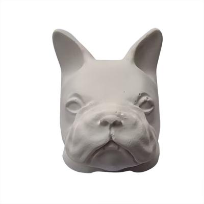 China Art Deco Modern Creativity Nordic Style Hotel Desktop Decorated Pet Crafts Hand-Graffiti Painted Plaster White Billet for sale