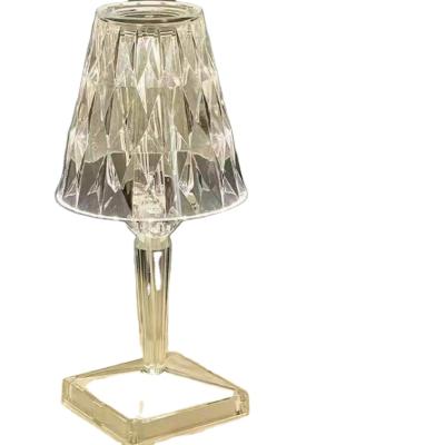 China Luxury Modern Rechargeable Bedside LED Crystal Touch Control Table Lamp for sale