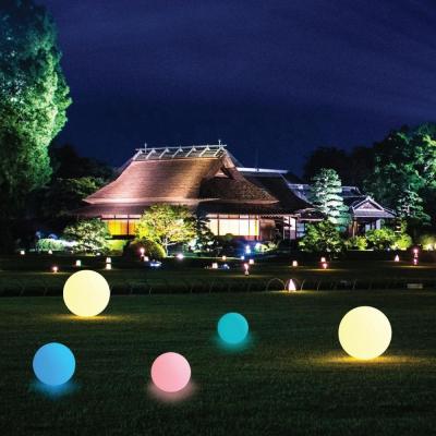 China 12cm Landscape Waterproof Outdoor Countryside Lights Garden LED Globe Lamp Glowing Lawn Lamp With Smart Remote Control for sale