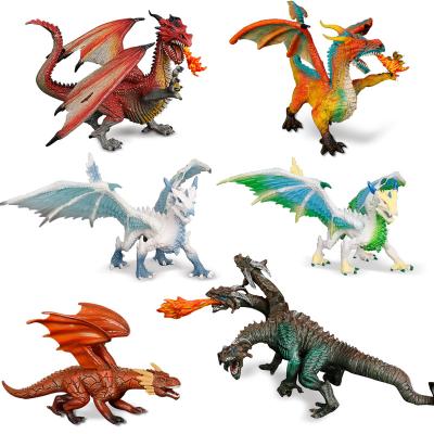 China Animal Model Figures Dragon Toy Wholesale Solid PVC Simulation Dragon Models Myth Statue Figurines for sale