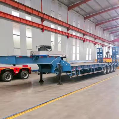 China Heavy Duty Payload 200 T Transport Oversize Cargo 4 Axle Extendable Low Bed Trailer for sale