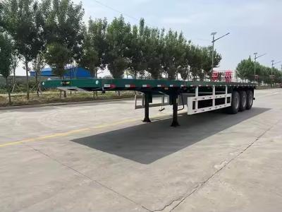 China 50 Tonnen 60 Tonnen Schwerlastfahrzeug Hydraulischer Sattelanhänger Lastwagen Aluminium-Flachboden-Achselanhänger zu verkaufen