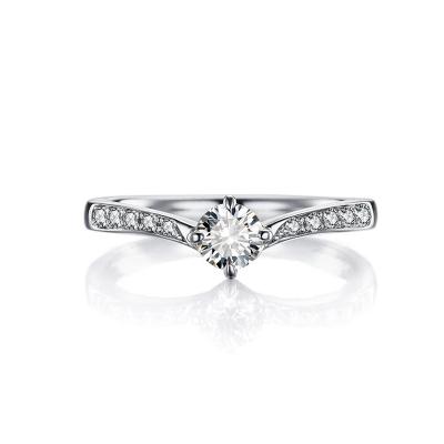 China High Quality Romantic Sterling Silver Women Diamond Engagement Wedding Ring for sale