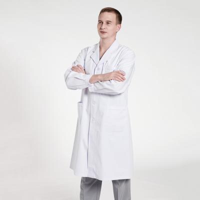 China Hot Selling Medical Doctor Uniforms White Lab Lab Uniform Long Sleeve White Coat Hospital Medical Experimental Coat for sale