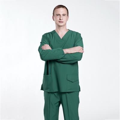 China Medical Uniform Operating Room Doctor Nurse Work Wear Long Sleeve Medical Operating Clothes Uniforms Spa Women Uniforms Scrub Tops+Pants Sets for sale