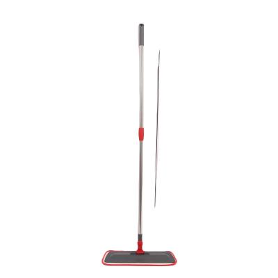 China Sustainable Flat Microfiber Mop With Telescopic Stainless Pole for sale