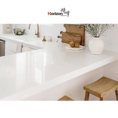 China Durable Horizon Quartz Slabs Artificial Quartz Dining Table Horizon white Calacatta Quartz Slab For Fabricate for sale