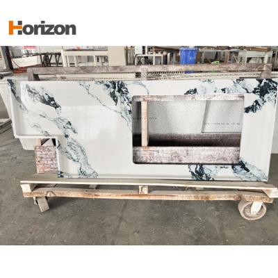 China Durable faux Stone calacatta Quartz slabs artificial Quartz Stone Slab quartz kitchen countertops for sale