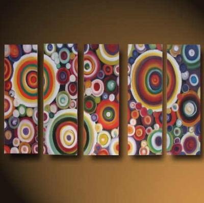 China modern thai modern canvas art handcraft modern abstract painting 5 pieces for sale