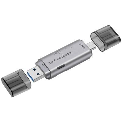 China Pro IUSB Speed USB 3.0 Super Type-C 2 In 1 Card Reader For SD TF Card OTG for sale