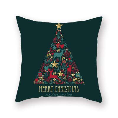 China Anti-static New Christmas Red and Green Pillowcase Printed Sofa Cushion New Home Christmas Pillowcase for sale
