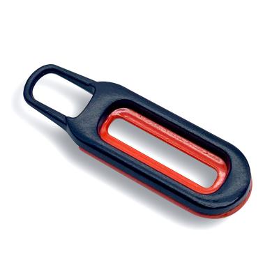 China Custom logo embossed zipper puller high quality nickel free metal zipper pullers for bag/clothes for sale