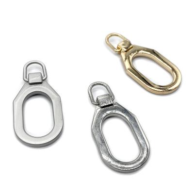 China Custom Nickel Free Metal Zipper Slider Puller Engraved Logo Metal Brand Zipper Pull Charms For Handbag Garment for sale