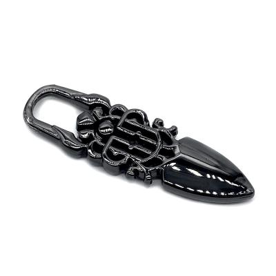 China Wholesale New Design Metal Nickel Free Zipper Pulls Custom Embossed 3D Logo Zipper Pullers For Garment for sale
