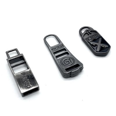 China Nickel-Free Fast Delivery Decoration Garment Metal Zipper Puller Make Custom Logo Metal Gold Zipper Slider and Puller For Clothing/bag for sale