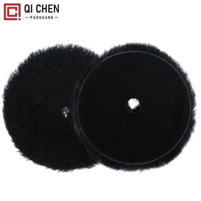 China Car Body 6 Inch Wool Polishing Pad Foam Pad With Waffle Car Polishing Pad, Black Wool Polishing Wheel for sale