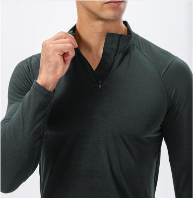 China Breathable 200gsm 95% Polyester 5%spandex Quick Dry Mens Basketball Tank Top Half Zip Fit Training Running Jacket for sale