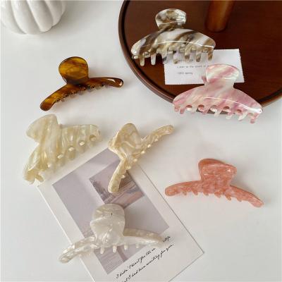 China High Quality/Factory Source Colored Acrylic Fancy Acetate Hair Claws Cut Geometric Semicircular Hair Claw For Thick Hair for sale