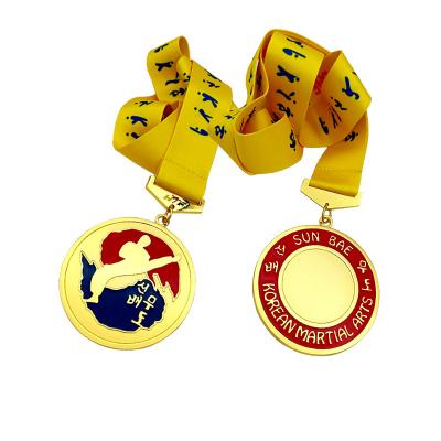 China China Professional customized Casting Gold Metal 3d Medal for Souvenir zinc alloy soft enamel 2d taekwondo sport medal for sale